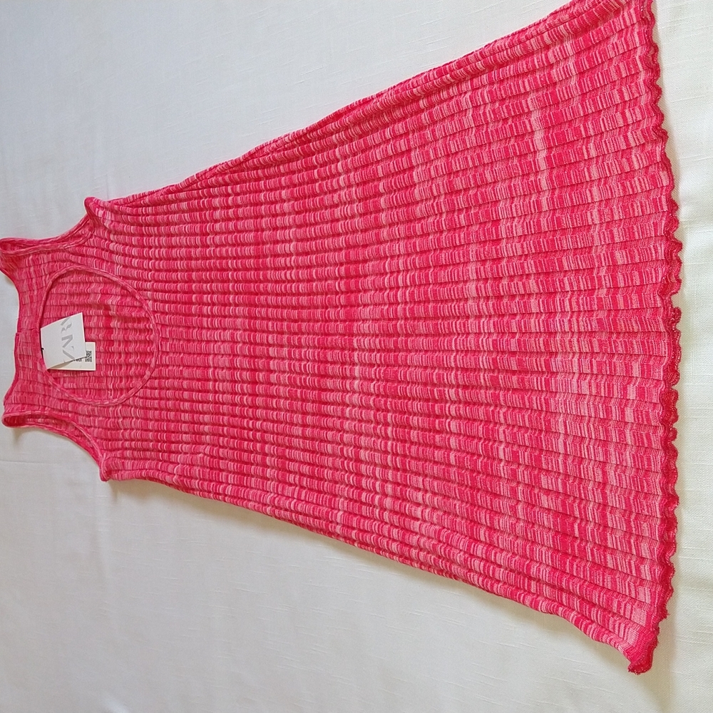 Zara ribbed knit tank sleeveless dress size small Knee Length - Picture 9 of 14
